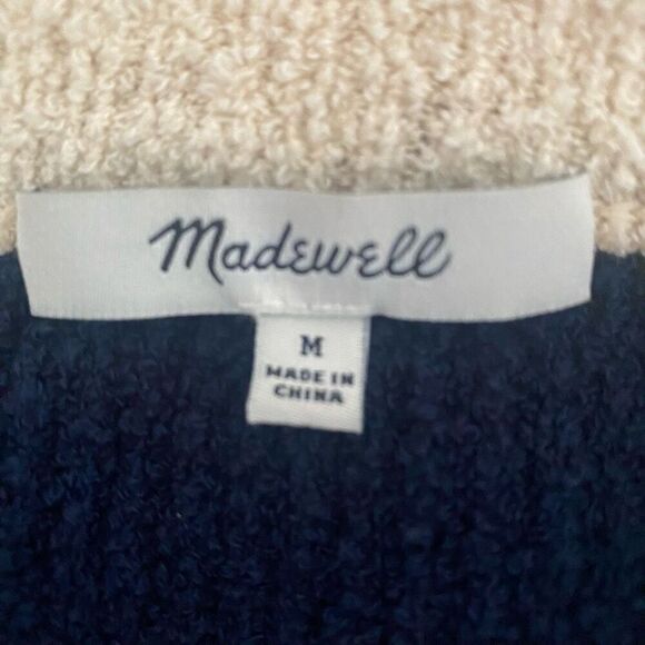 Madewell Women's Striped Crewneck Medium Long Sleeve Teddy bear sweater (J23) - Picture 6 of 8
